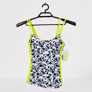 Go Gossip S Black Multi Geo Tankini Top